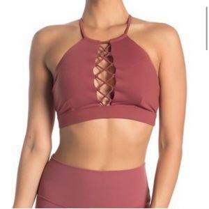 NWT Alo Yoga Starlet Lace Bra - L. Color: Earth